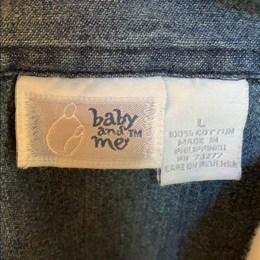 BABY & Me Sleeveless Denim Maternity Top Sz L - Picture 2 of 7